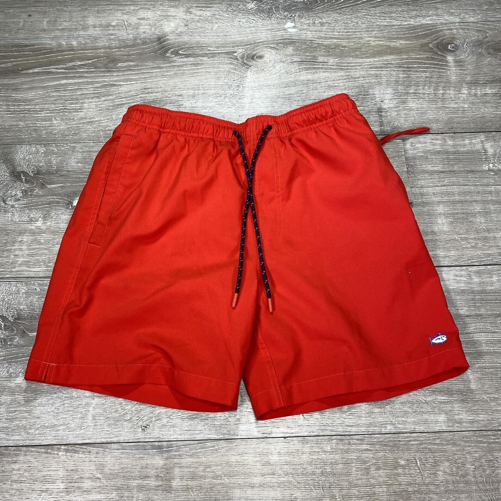 Southern‎ Tide Shorts Mens Small Red Skipjack Swim Trunks Mesh Lined Drawstring